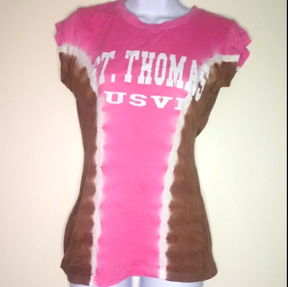 Exist pink and brown tie dye short sleeve …